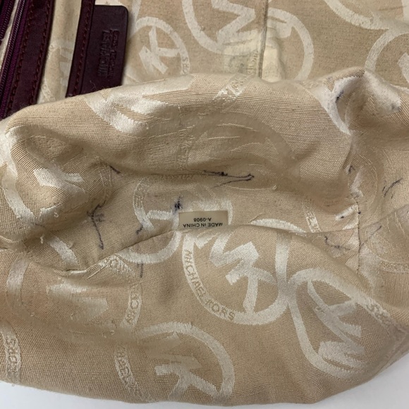 Michael Kors studded burgundy satchel/shoulder bag - Picture 8 of 8